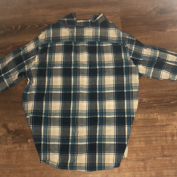 Wrangler Blue Plaid Button Up Shirt/Flannel - Picture 3 of 3